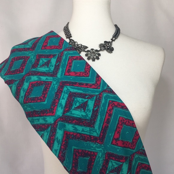 Lularoe OS Leggings Emerald Teal Fuchsia Chevron - Picture 2 of 8